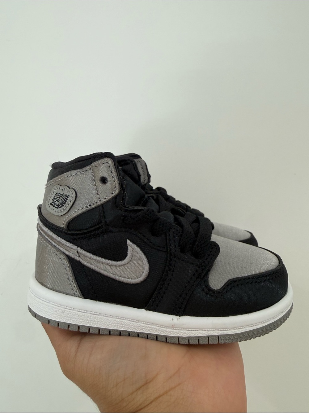 Jordan Kids Black and Silver Sneakers